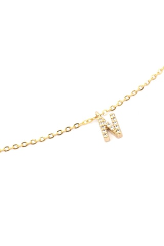 Collier Initiales N - Doré