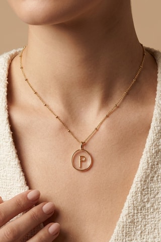 Collier Initiales P - Doré