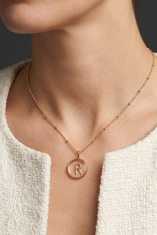 Collier Initiales R - Doré