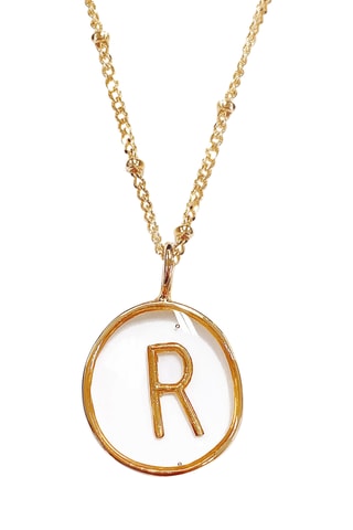 Collier Initiales R - Doré
