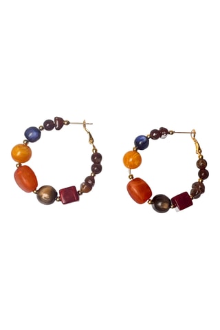 Créoles Résine - Doré et orange