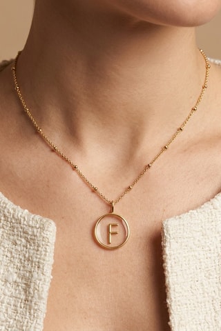 Collier Initiales F - Doré