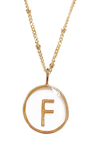 Collier Initiales F - Doré