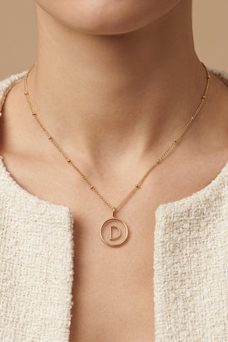 Collier Initiales D - Doré