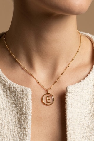 Collier Initiales E - Doré