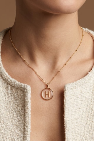 Collier Initiales H - Doré