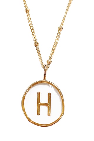 Collier Initiales H - Doré