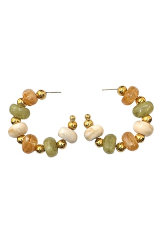 Créoles Résine - Doré et beige
