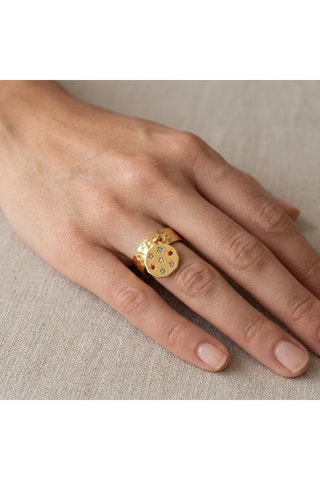 Bague Eclats - Doré et rouge