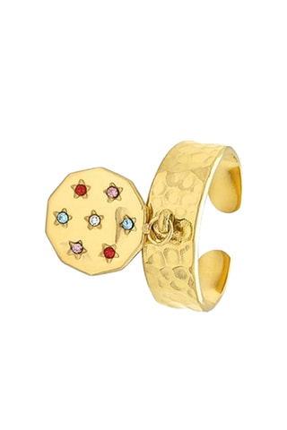 Bague Eclats - Doré et rouge