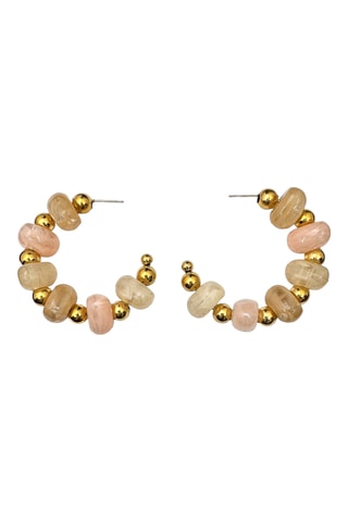 Créoles Résine - Doré et beige