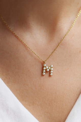 Collier Initiales M - Doré