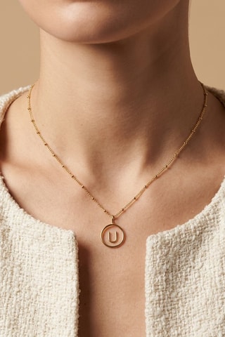 Collier Initiales U - Doré