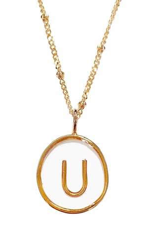 Collier Initiales U - Doré