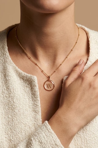 Collier Initiales W - Doré