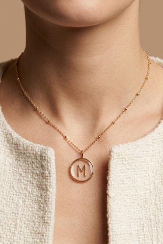 Collier Initiales M - Doré