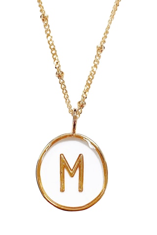 Collier Initiales M - Doré