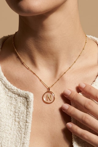 Collier Initiales N - Doré