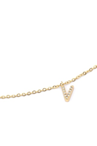 Collier Initiales V - Doré