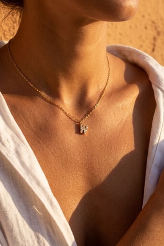 Collier Initiales W - Doré