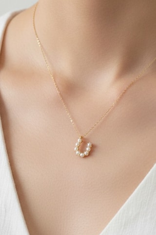 Collier Initiales U - Doré