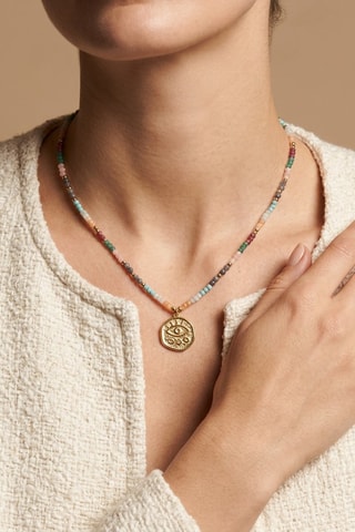 Collier Perles - Bleu clair