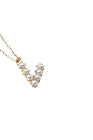 Collier Initiales V - Doré