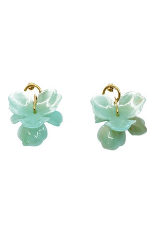 Boucles d'oreilles Herbier - Doré et bleu