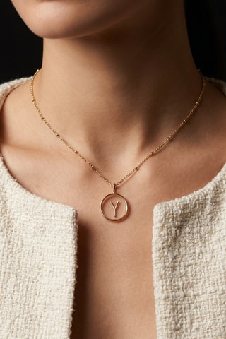 Collier Initiales Y - Doré