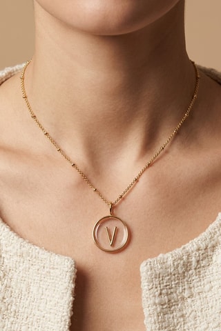 Collier Initiales V - Doré