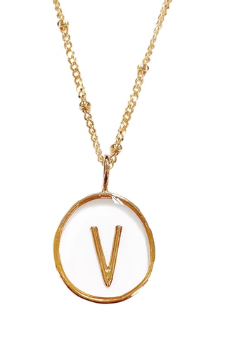 Collier Initiales V - Doré