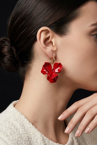 Boucles d'oreilles Herbier - Doré et rouge