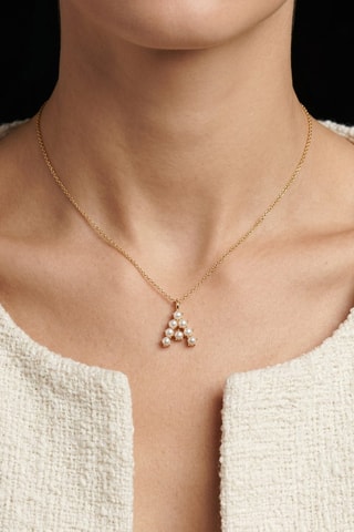 Collier Initiales A - Doré