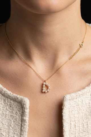 Collier Initiales D - Doré