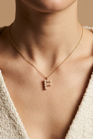 Collier Initiales F - Doré