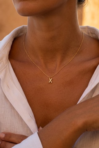 Collier Initiales X - Doré