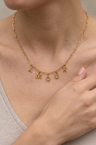 Collier Initiales Amour - Doré