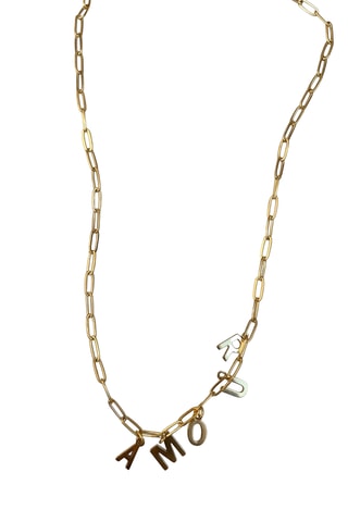 Collier Initiales Amour - Doré