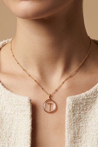 Collier Initiales T - Doré