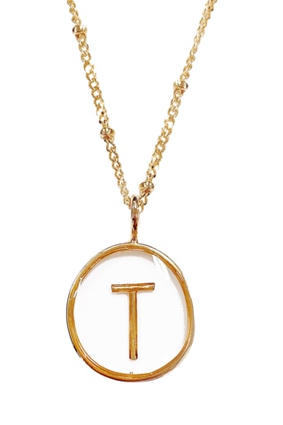 Collier Initiales T - Doré