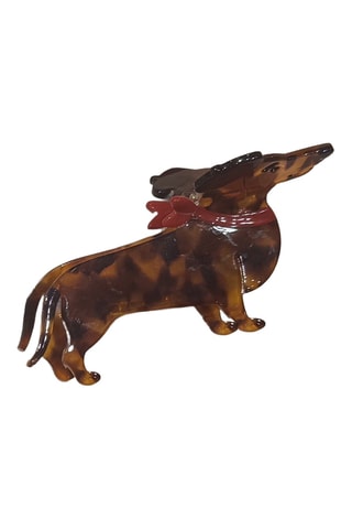 Pince à cheveux Bestiaire Teckel - Marron