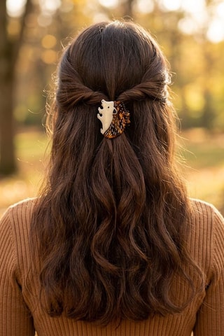 Pince à cheveux Bestiaire Hérisson - Marron
