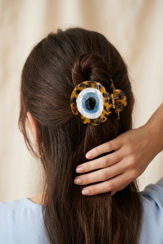 Pince à cheveux Résine Œil - Marron
