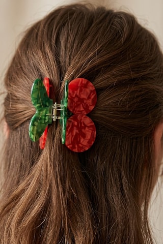 Pince à cheveux Herbier Cerise - Rouge
