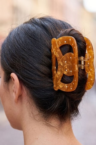 Pince à cheveux Résine Bretzel - Marron