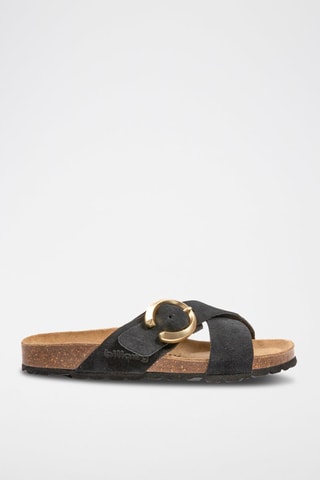 Mules en cuir Rosso - Noir