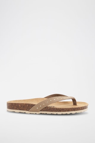 Tongs en nubuck - Marron