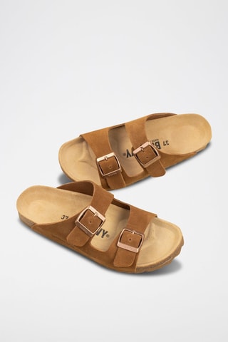 Mules en nubuck - Marron