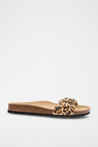 Mules - Noir, beige et marron