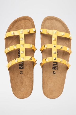Mules en cuir - Jaune et doré